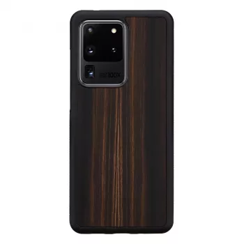 Phone case man and wood Galaxy S20 Ultra ebony black — protective smartphone cover