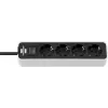 Brennenstuhl Ecolor Power Strip 4-way [Polished Surface, 1.5m Cable, White/black]