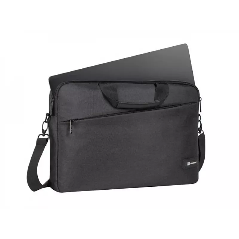Briefcase NATEC Beira 39.6 cm (15.6 inch) — polyester, 1 main compartment, shoulder strap, black