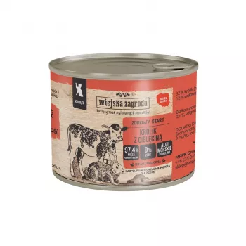 WIEJSKA ZAGRODA Rabbit with veal for kittens - wet cat food - 200g