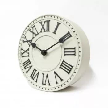 NeXtime klok 5187wi London Table, Ø16 cm, Wall, White/ Black+B32