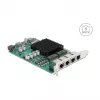 Network Card DELOCK PCI Express x4 Gigabit LAN 4xRJ45 PoE+