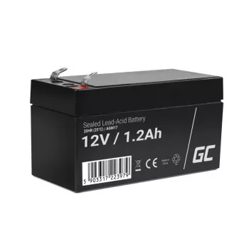 Sealed Lead Acid (VRLA) battery Green Cell AGM17 12 V 1.2 Ah — 52 mm height, 43×97 mm, 0.5 kg