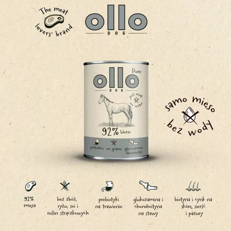 OLLO Pure Horse - wet dog food - 400g