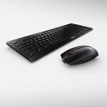 CHERRY Stream Desktop Recharge keyboard Mouse included Universal RF Wireless Nordic Black