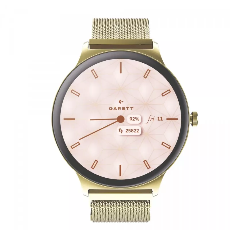 Smartwatch Garett Verona 2 Gold Mesh with Bluetooth and Heart Rate Monitor