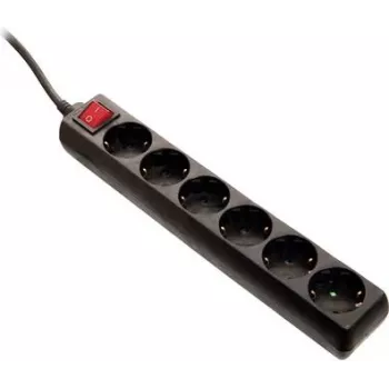 Power Strip AS Schwabe 11672 Schuko Black with Switch, 1 pc