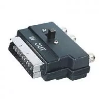 SCART adapter ShiverPeaks 94035 with 3× RCA (Cinch) and 4‑pin MiniDIN connector