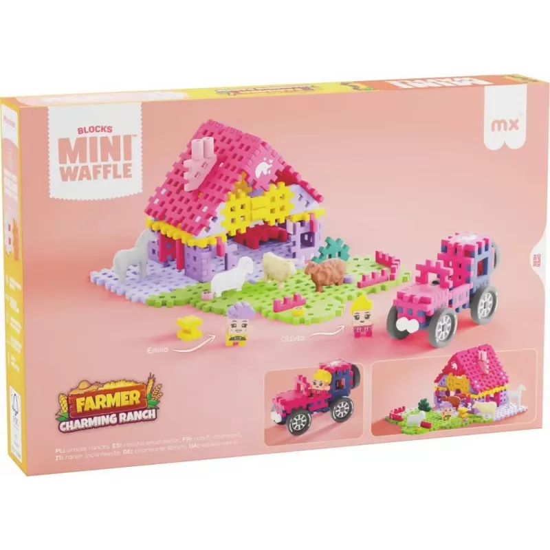 Toy construction set Marioinex Mini Waffle 112 pieces – Farmer Urocze Ranczo, multicolour, age 6+