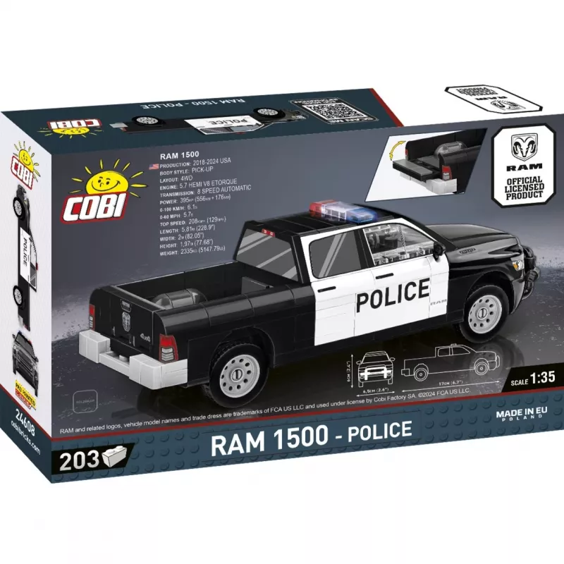 Construction toy Cobi RAM 1500 Police 24608 2-in-1 model, brick set, convertible build