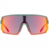 Multi-sport glasses UVEX sportstyle 235 — Unisex, semi-rimless frame, green/red