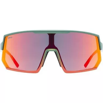 Multi-sport glasses UVEX sportstyle 235 — Unisex, semi-rimless frame, green/red