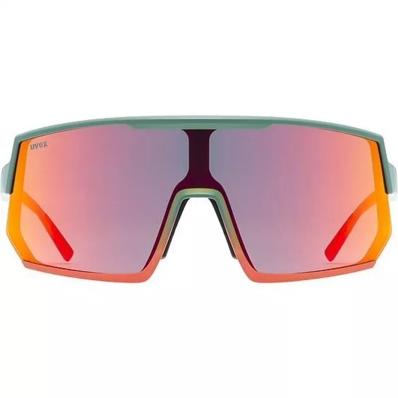 Multi-sport glasses UVEX sportstyle 235 — Unisex, semi-rimless frame, green/red