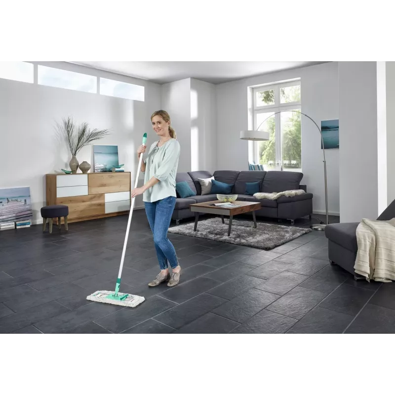 Flat mop Leifheit Profi XL cotton plus — 420 mm width, 360° rotating head, cotton/fiber, aluminium handle