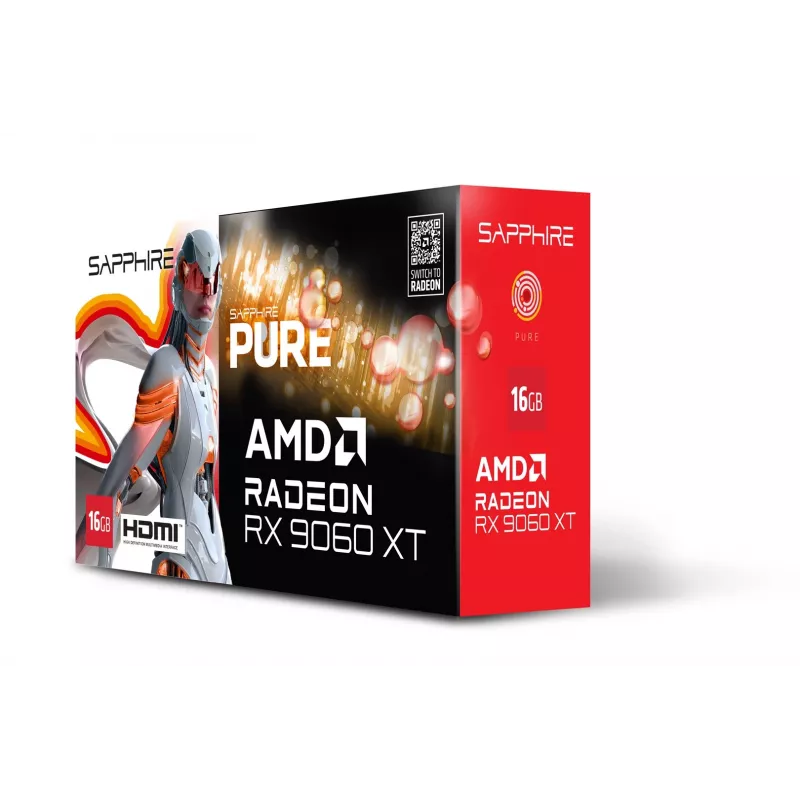 SAPPHIRE PURE Radeon RX 9060 XT Gaming OC 16GB Graphics Card