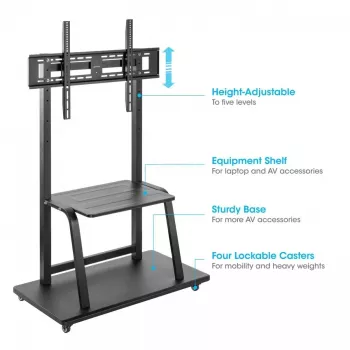 Trolley stand MANHATTAN 1-screen 37–100 inch Black VESA 200x200–800x600 Max 150 kg