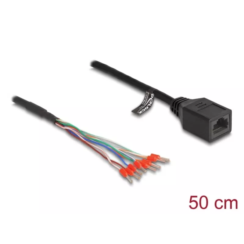 Network Cable DeLOCK 88005 RJ45 Cat.5e 0.5m Black