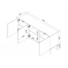 3D chest of drawers PALAZZO BIS 151x40x75 white matt