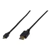 Digitus ASSMANN - HDMI-Kabel mit Ethernet - 19 pin micro HDMI Type D männlich zu HDMI männlich - 1 m - Dreifachisolierung - Schwarz (AK-330115-010-S)