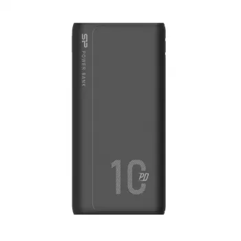 Portable charger Silicon Power QP15 10000 mAh, LiPo, 2x USB-A + 2x USB-C, Micro-USB input, black