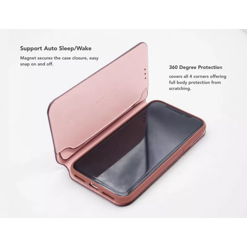 Folio Case VixFox for iPhone XSMAX — Pink, protective wallet-style cover
