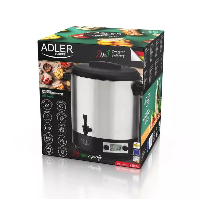 Preserving Boiler Adler AD 4496 28L 2600W Stainless Steel Black