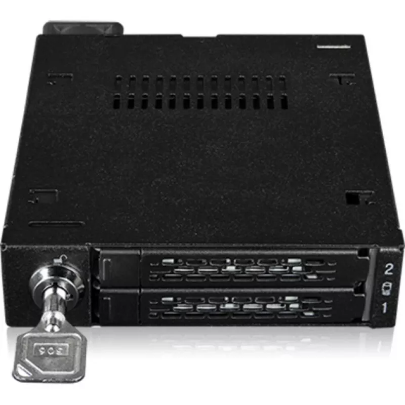 Drive bay adapter frame icy dock MB092VK-B for 2 x 6.3 cm U.2 / U.3 NVMe SSDs to 3.5 inch bay (black)