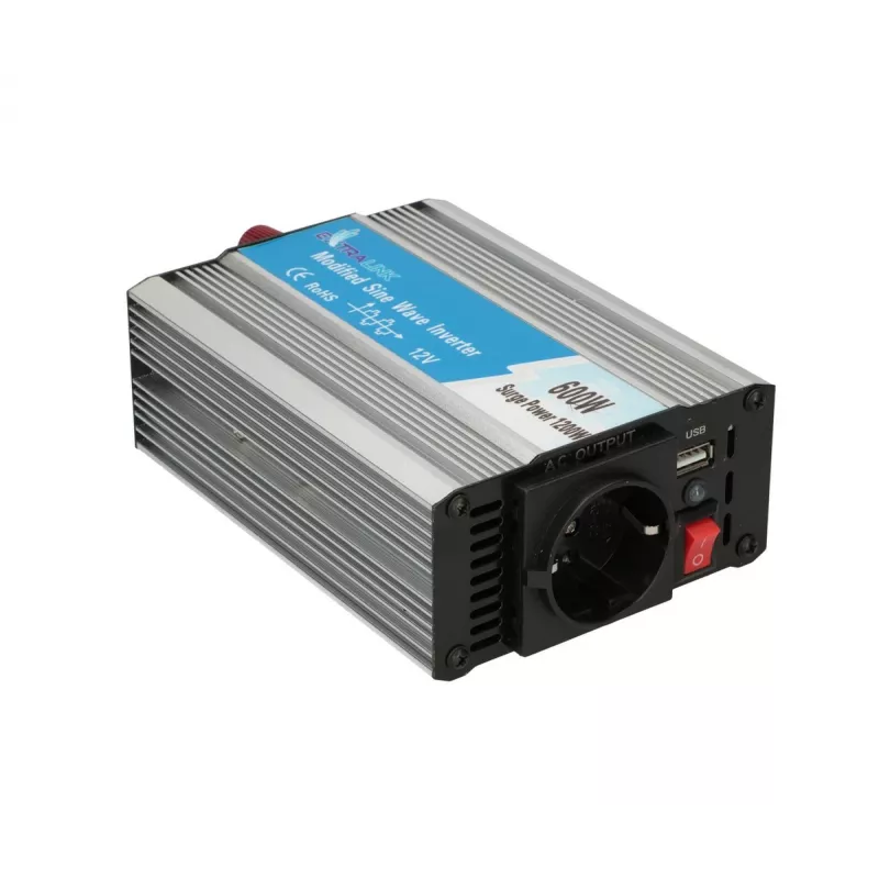 Extralink OPIM-600W Voltage Converter, Car 12V, 600W Modified Sine Wave