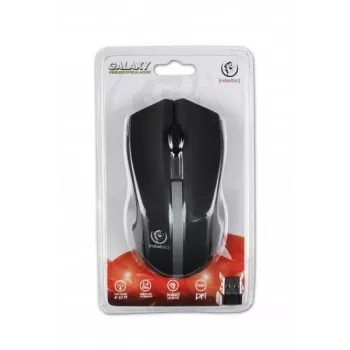 Rebeltec Wireless optical mouse, GALAXY black/silver, rubber surface