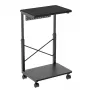 MACLEAN RS430 Mobile CPU Trolley Stand with NanoRS Shelf, 80kg Capacity, Adjustable Height 550-850mm, Black