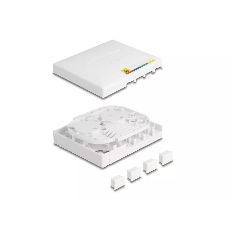 DeLOCK Optical Fiber Connection Box FTTH wall mount 4 x SC Simplex LC Duplex white