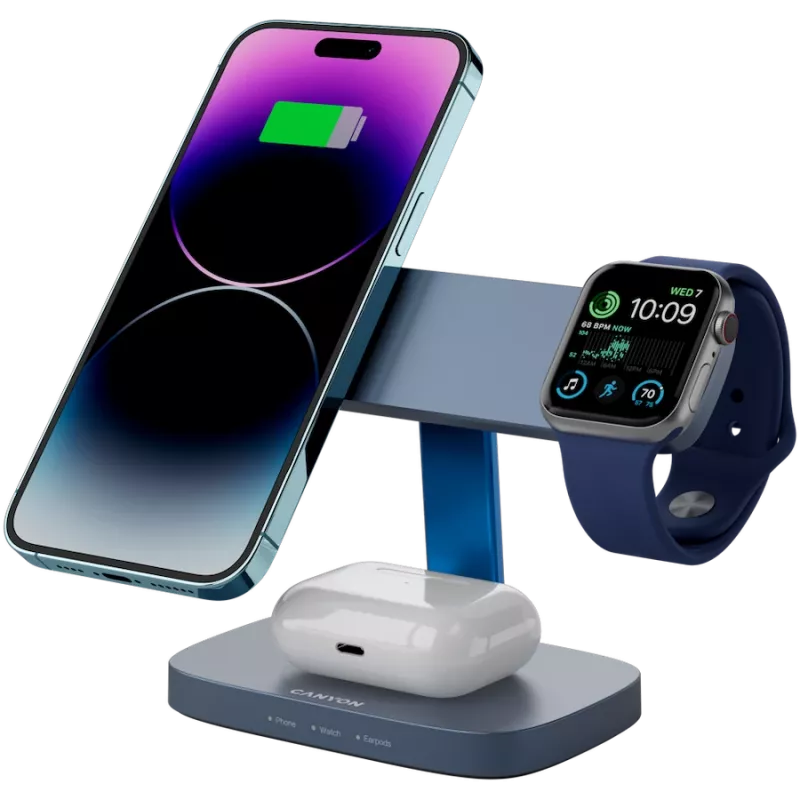 Wireless Charging Stand CANYON WCS-310 Canyon Dark Grey – Qi-compatible upright charger