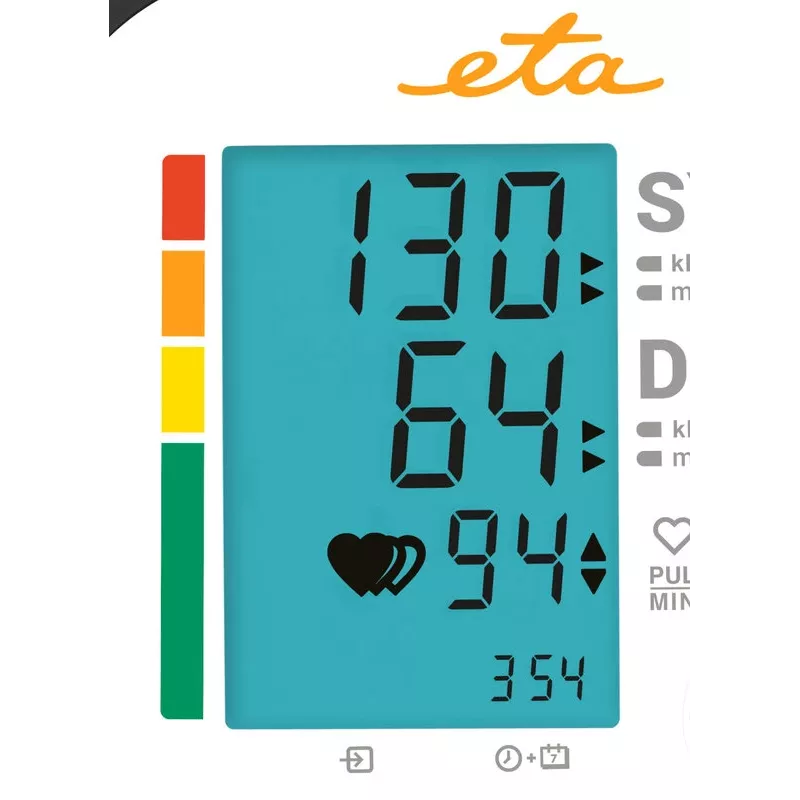 ETA | Upper Arm Blood Pressure Monitor | ETA229790000 | Memory function | Number of users 2 user(s) | 4 | Suitable for home use. Measurement of systolic and diastolic pressure, pul