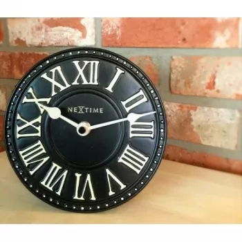 NeXtime klok 5187zw London Table, Ø16 cm, Wall, Black/ White
