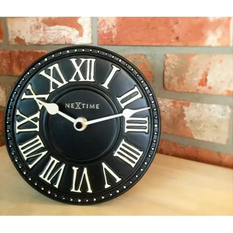 NeXtime klok 5187zw London Table, Ø16 cm, Wall, Black/ White
