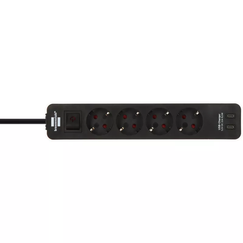Power Extension Brennenstuhl 1153240126 1.5m 4 AC Outlets Indoor Black White