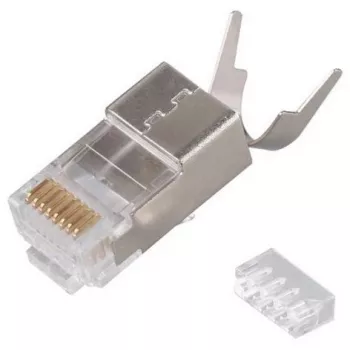 Shielded RJ45 plug EQUIP Cat 8.1, male, silver, 50 pcs, 11.7×22.5 mm, 3.7 g