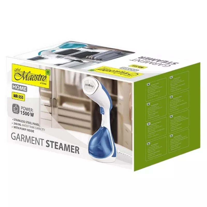 Maestro MR-355-BLUE Garment Steamer, 1500 W, Blue