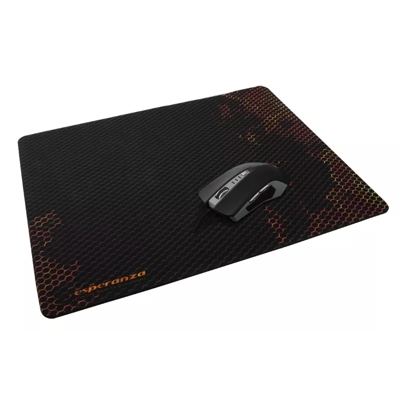 Mouse pad ESPERANZA EA146R — rubber gaming pad 440×354×4 mm, non-slip base, black/red