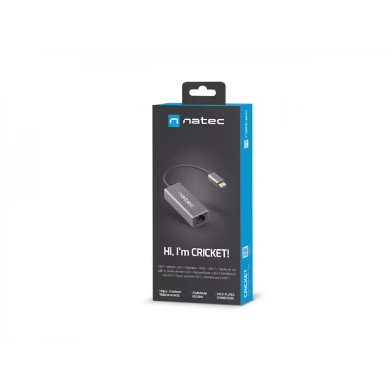 NATEC Cricket USB 3.2 Gen 1 Type-C Grey Ethernet Hub 1000 Mbit/s