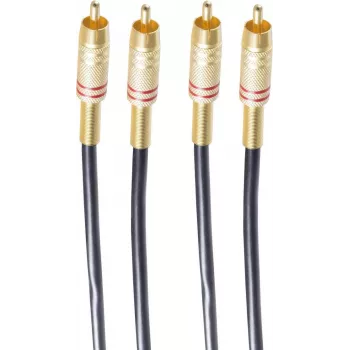 shiverpeaks BASIC-S 2x RCA - 2x RCA 1.5m Audio-Cable 1,5 m 2 x RCA Black - Gold (BS40222)