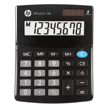 Desktop calculator HP HPKOC108 — black, 108 functions, compact design
