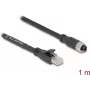 Networking cable DeLOCK 80589 M12 to RJ-45 Cat5e 1m Black