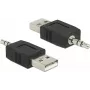 Cable Gender Changer DeLOCK 66069 USB A 3.5 Black