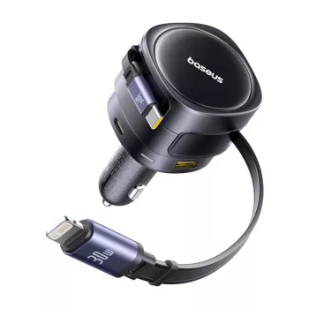Car Charger Baseus Enjoyment Max 90W with USB-C, Lightning and USB-A ports