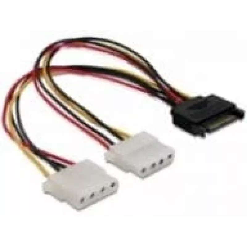 SATA 15pin to 2x 4pin Molex female 20cm DeLOCK 65159
