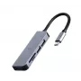 Laptop dock Gembird UHB-CM-CRU3P1U2P2-01 — USB 3.2 Gen 1 Type-A, MicroSD/SD/SDHC/SDXC up to 128 GB, silver