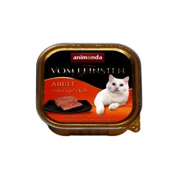 Wet cat food animonda ANIMONDA Vom Feinsten 100 g tray — veal/poultry, for adult cats, easy-open