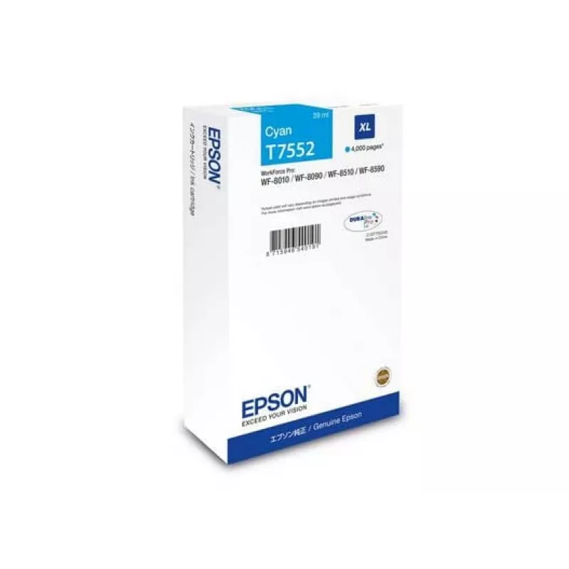 Ink cartridge Epson C13T75524N (Original, XL high-yield) Cyan for WF-8XXX series