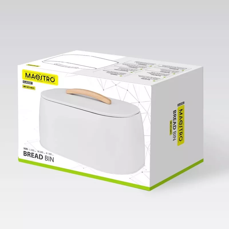 Breadbox Maestro MR-1675-WHITE — white bread storage box